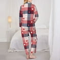 thumbnail image 6 of Goofa Heart Plaid Printed Women’s 2 Piece Pajama Set Super,Pajamas Women's Long Sleeve Sleepwear Soft Button Down Loungewear Pjs Lounge Set Nightwear-, 6 of 9