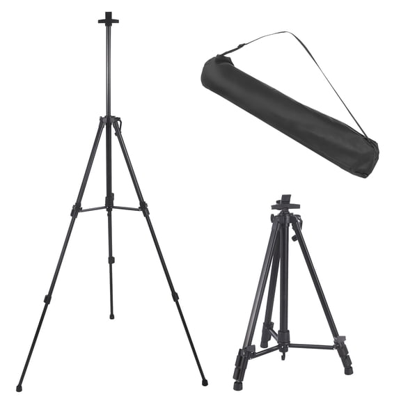 Art Easel, Adjustable 21.7-60.2 in Artist Tripod Stand with Hand Crank, Extendable Display Easel with Leveler and Carry Bag, Aluminum Alloy Tripod for Painting and Display