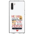 thumbnail image 1 of DistinctInk Clear Shockproof Hybrid Case for Samsung Galaxy Note 10 (6.3" Screen) - TPU Bumper, Acrylic Back, Tempered Glass Screen Protector - Me & My House We Will Serve the Lord, 1 of 1