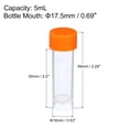 thumbnail image 2 of Uxcell 5mL 2.28 x 0.63 inch Orange Plastic Test Tubes Frozen Container Storage Screw Cap 20 Pcs, 2 of 6