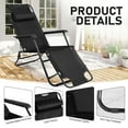 thumbnail image 6 of Zimtown 2-in-1 Folding Chaise Lounge Chair, Adjustable Foldable Tanning Chair with Pillow, Recliner Chair for Indoor Outdoor, Black, 6 of 11