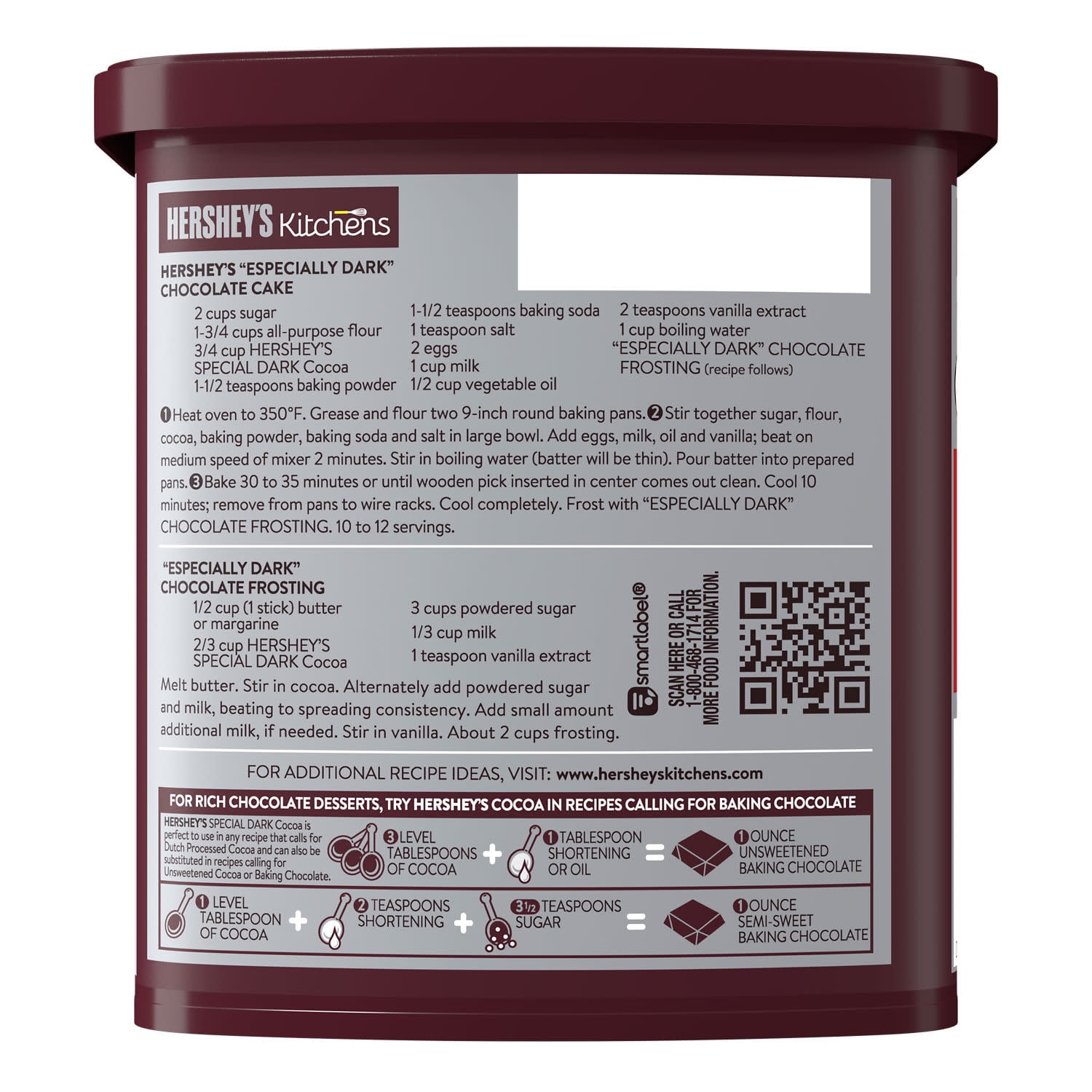 Hershey's Special Dark Dutched Cocoa Powder, Can 8 oz