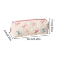 thumbnail image 3 of Bow Pencil Case Cute Pencil Pouch Soft Storage Bag Aesthetic Pattern Gift Makeup Pouch Cosmetic Bag for Women Adults Blue Pink, 3 of 7