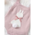 thumbnail image 6 of Musuos Baby Girls Easter Overalls Sleeveless Bunny Print Bow Rompers 3 6 9 12 18M Newborn Spring Outfit, 6 of 9