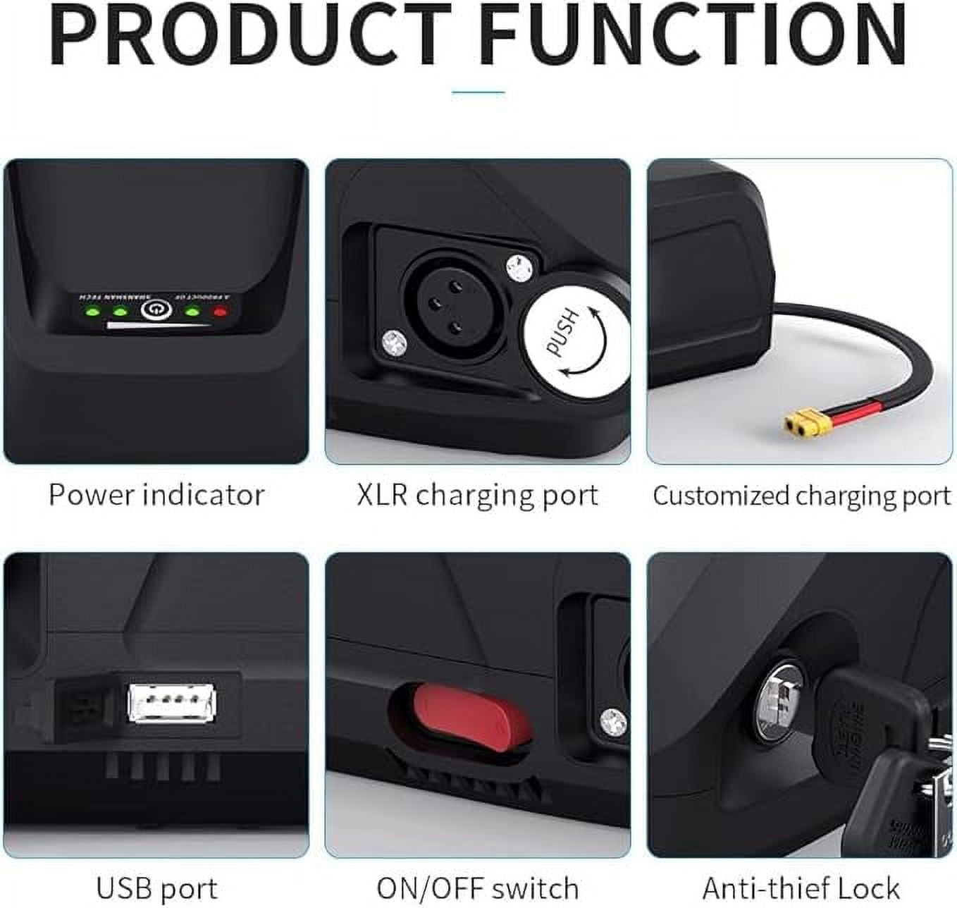 52V20Ah (LG 4800 Cell)  Ebike Battery Unit Pack Power Electric Bicycles Conversion Kits for 0-1500W Bafang Voilamart AW Ebikeling JauoPay PEXMOR L-Faster Other Other Motor(W/Charger)