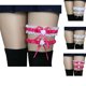 thumbnail image 5 of Jumpingount 2 uds conjunto de liga de encaje nupcial para boda mujeres niñas elástico Floral pierna anillo cinturones pierna ligas Medias Rojo, 5 of 6