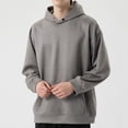 thumbnail image 3 of gvdentm Mens Hoodies Pullover Graphic Mens Slim Fit Lightweight Zip Up Hoodie with Pockets Long Sleeve Full-Zip Hooded Sweatshirt Grey,XL, 3 of 4