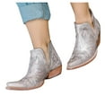 thumbnail image 5 of IUJSOY Women's Cowboy Boots Ankle Western Embroidered Stitched Cutout Stacked Heels Short Booties, 5 of 6