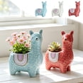 thumbnail image 7 of 6 inch Cute Alpaca Flower Pots, Animal Decorative Ceramic Planters for Indoor Gardens and Cacti, Colorful Office and Home Decor for Living Room,Kitchen, or Desk, 7 of 7
