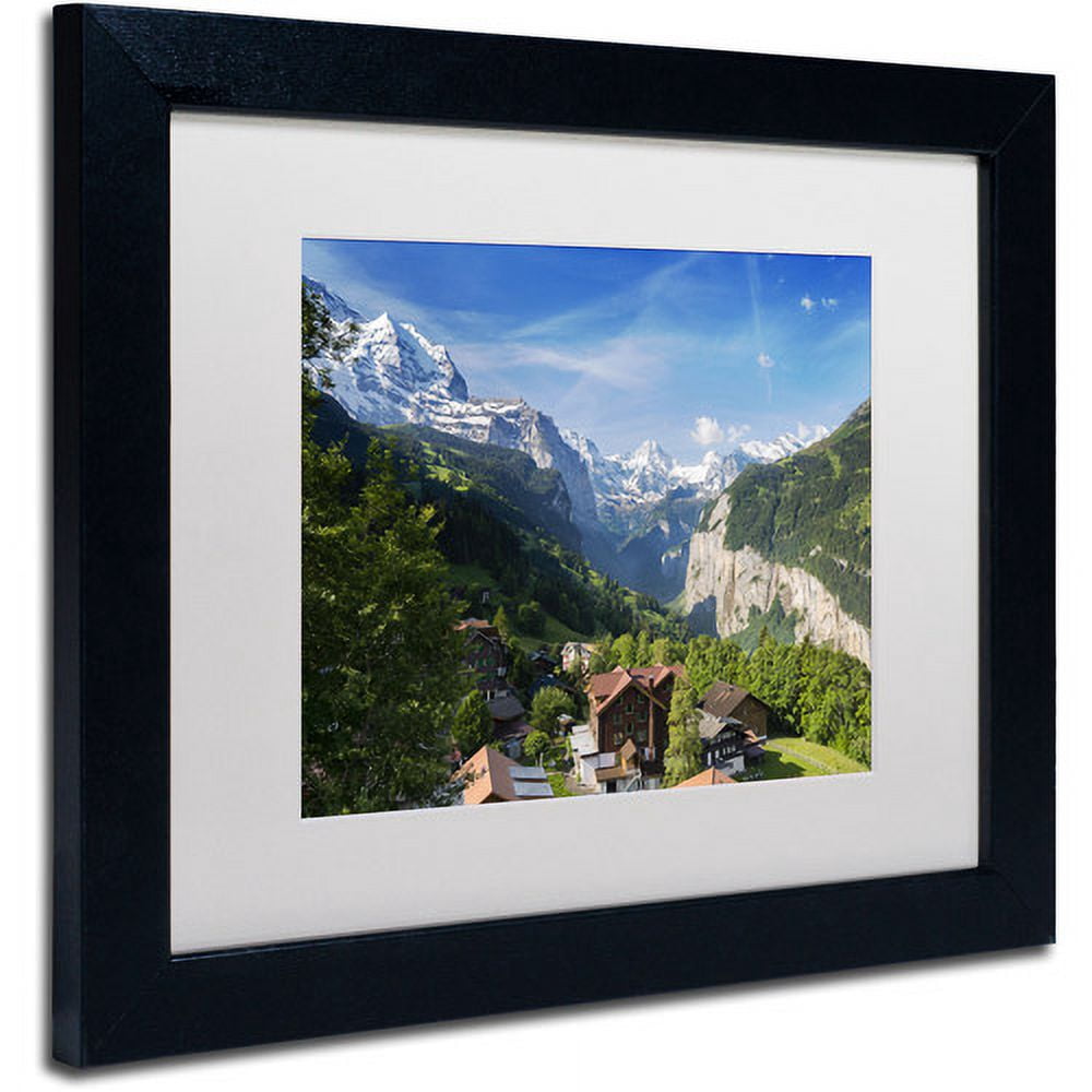 Trademark Fine Art "A New Day in the Swiss Alps" Canvas Art by Philippe Sainte-Laudy, White Matte, Black Frame