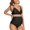 black, variant on Attraco Maternity Swimsuit Women Two Piece High Waist Bikini Scallop Trim Bathing Suit Pregnancy Swimwear Spaghetti Strap Swimwears