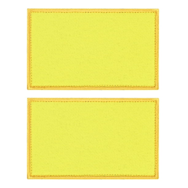 Uxcell 2-Pack Parche en Blanco de Bandera Sólida Amarilla, Parches Bordados Rectangulares de 3.1" x 2" Color Puro para DIY Ropa