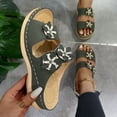 thumbnail image 6 of Slippers for Women,Trendy Slippers For Casual Wear Stylish Open Toe Design With Wedge Heel For Summer Activities Perfectly Paired,Womens Slippers,Army Green,5.5, 6 of 7