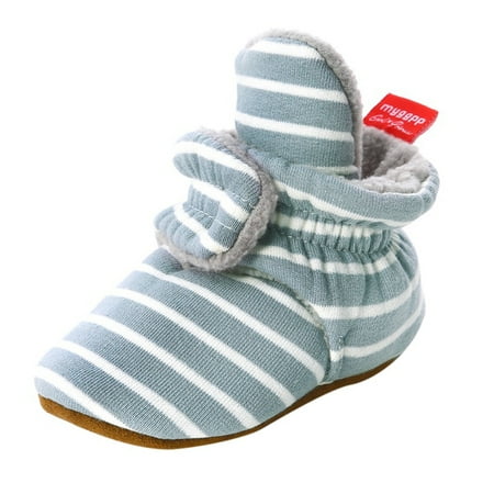 

Funcee Baby Winter Warm Striped Cotton Boots Shoes Non-slip Soft Sole