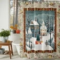 thumbnail image 3 of Snowy Night Shower Curtains for Bathroom, Christmas Snowman Xmas Tree Gift Waterproof Fabric Shower Curtain for Bathroom Bathtub Decoration, Machine Washable, 60"x72", 3 of 9