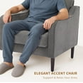 thumbnail image 6 of Modern Wingback Living Room Chair, Upholstered Fabric Accent Armchair, Single Sofa Chair with Lounge Seat and Wood Legs for Office/Bedroom/Reading Spaces, Beige, 6 of 7