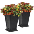 thumbnail image 6 of FCMP Outdoor Modemmo Self-Watering Planter, Casablanca Pattern, Black, Set of 2, 6 of 9