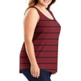 thumbnail image 3 of ylioge L-5X Womens Plus Size Tank Tops Sleeveless Crewneck Oversized Camisoles Pullover Stripe Printed Breathable Loungewear Athletic Workout Vests, 3 of 6