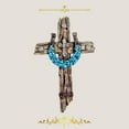 thumbnail image 4 of Rustic Drifted Wood Look Wall Cross with Turquoise Decor Horseshoe Spiritual Wall Art, 4 of 5