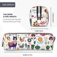 thumbnail image 3 of Naloa Alpaca Flower Leather Pencil Case, Makeup Pouch, Zipper Pouch for Daily Essentials, Storage Organizer, Cosmetics and Stationary Bag, 3 of 7