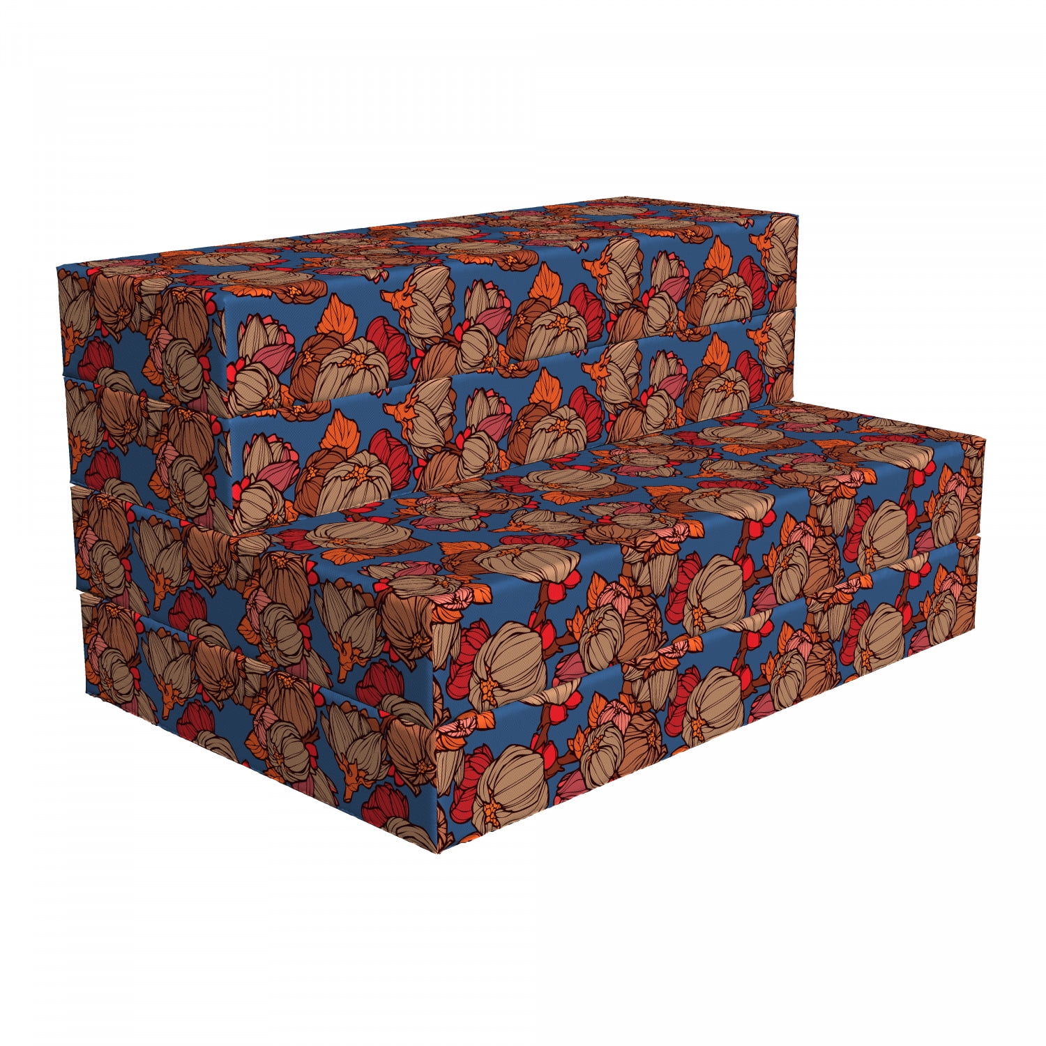 Floral Foldable Mattress Funk Art Flower Pattern 74 8 X 39 4 Blue And Brown By Ambesonne Walmart Com Walmart Com