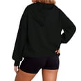 thumbnail image 3 of Gyexs Oversized Sweatshirt for Women Half Zip Pullover Cropped Comfort Loose Fit Long Sleeve Quarter Zip Casual Hoodies, Black, Size L, 3 of 8