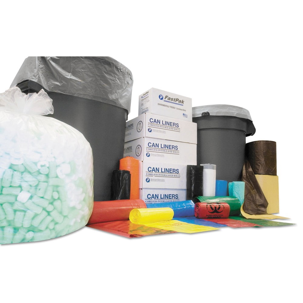 Inteplast Group High-Density Trash Bag, 43 x 48, 60-Gallon, 12 Micron, Clear, 25/Roll