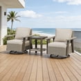 thumbnail image 3 of INTER HUT Serenity Retreat 3 PCS PE Wicker Outdoor Furniture Set, 2 Patio Swivel Rocker Chairs & Side Table, Beige, 3 of 10