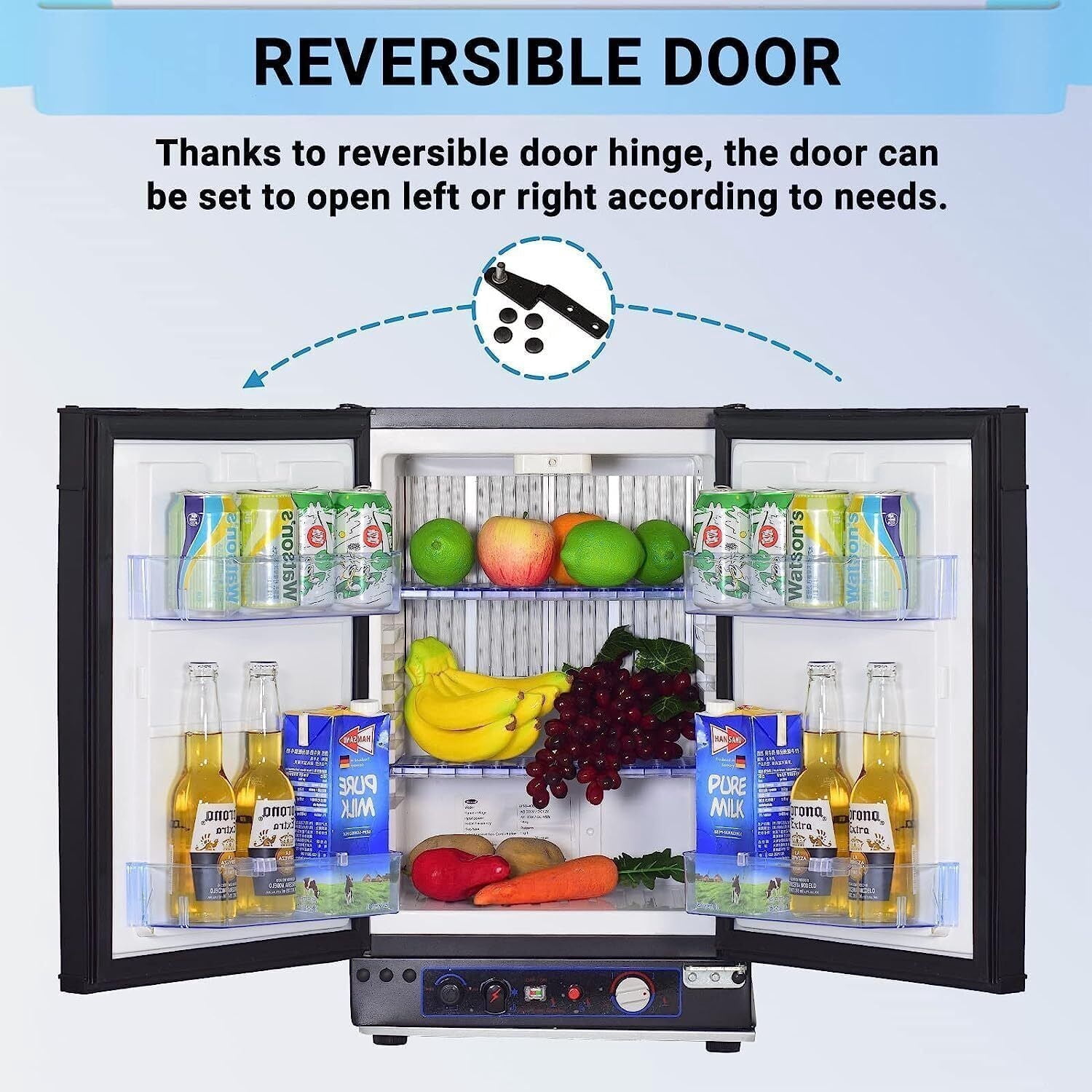 SMAD 1.4 Cu ft Compact Propane Refrigerator AC 110V DC 12V Gas Quiet RV Campervan Fridge