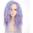 thumbnail image 1 of duomi-OneDor Long Curly Multi-Color Pastel Colorful Hair Full Wigs - Charming Cosplay Party Wig (Purple Blue), 1 of 4
