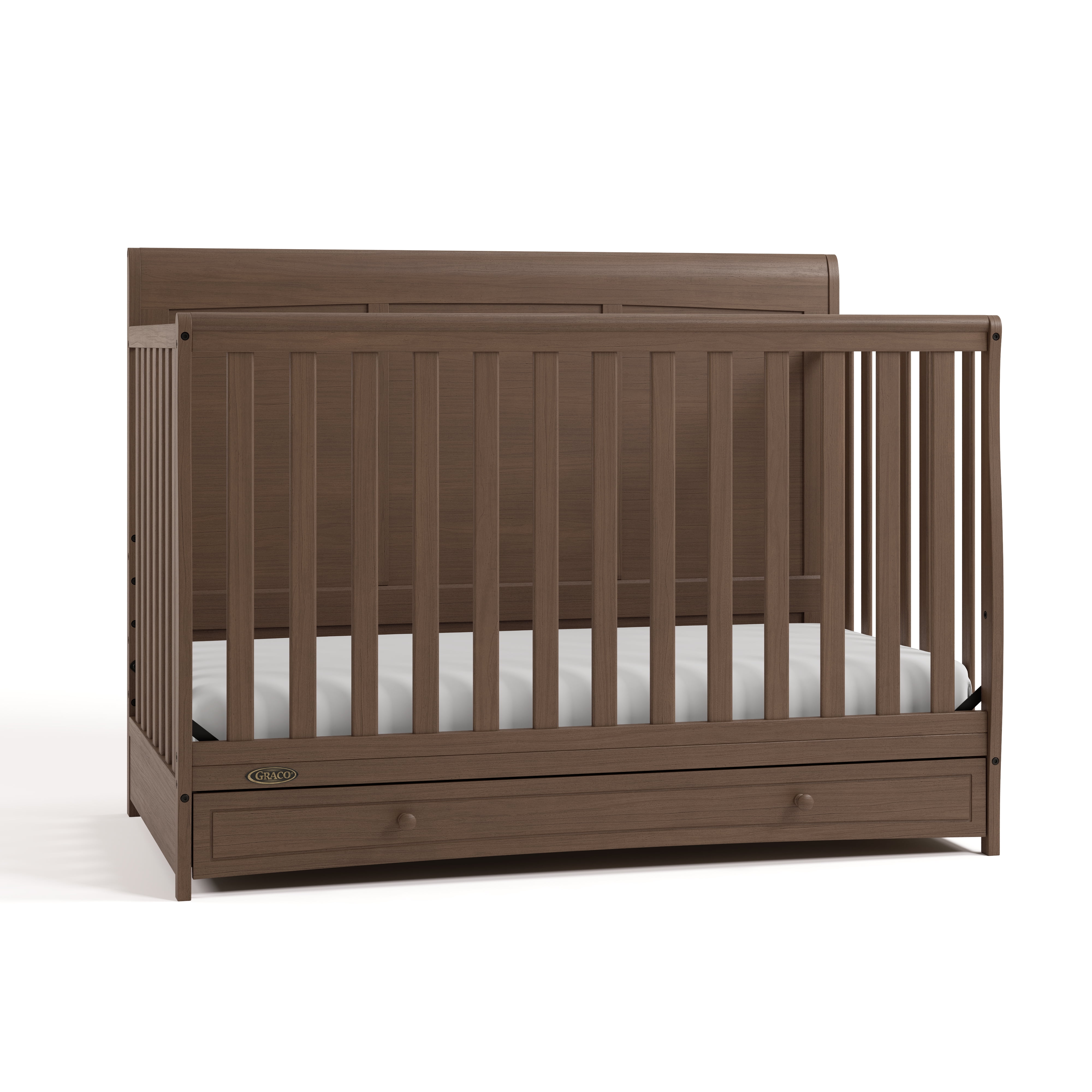 Graco Asheville 4-in-1 Convertible Baby Crib with Drawer, Hazelnut