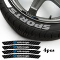 thumbnail image 2 of 4Pcs Car Carbon Fiber Rims Wheels Curved Emblem Sticker Decal For 4 Motion MTM Blue Motion Caddy Scirocco CC Golf 4 5 for VW, 2 of 5