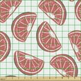 thumbnail image 2 of Ambesonne Summer Fabric by the Yard Upholstery, Grapefruit and Exotic Motif, 1 Yard, Dark Coral and White, 2 of 5