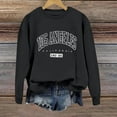 thumbnail image 4 of WEAIXIMIUNG Sweat à Rayures pour Femmes 3X Nouveau Pull à Col Rond Imprimé Lettres Manches Longues Hoodie, 4 of 6