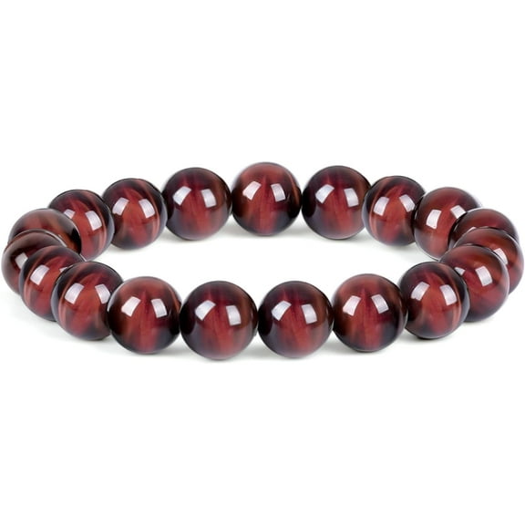 Tiger Eye Bracelet men women,anti-anxiety, courage and determination bracelet & Red Bead Triple Protection Bracelet Jewelry Genuine Crystal Chakra Stone Bracelets