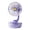Purple, variant on Floral Transparent Desk Fan With Night Ligh Rechargeable Quiet Oscillating Mini Air Circulator Adjustable Table Fan For Bedroom Camping Rv(Pink-21Cm)