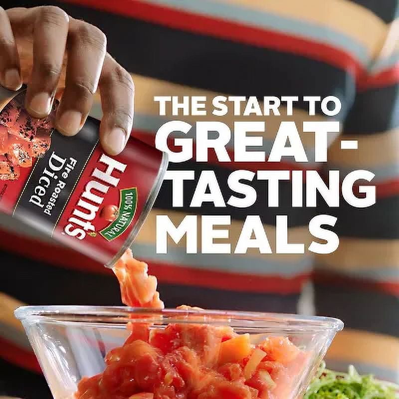 Hunt's 100% Natural Fire Roasted Diced Tomatoes 14.5oz (Pack of 8)