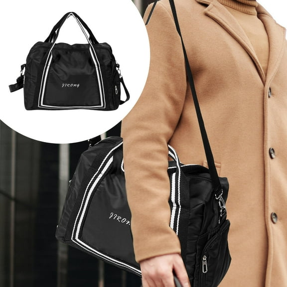 HAMPPLIES 1Set Carryon Duffle Bag Duffel Bag for Travel Men Black Oxford Cloth for Airplane Travel