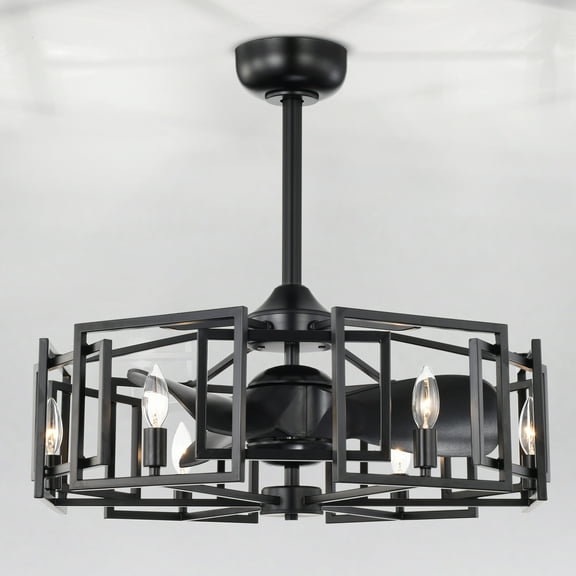 Hemming 26.8 in. Indoor Black Finish Ceiling Fan with Light Kit and Remote