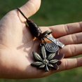 thumbnail image 3 of AMERTEER Maple Leaf Leather KeyRing Best Friend Grass Gift Idea Women & Men Home Key Rasta KeyChain Maple Leaf Earrings, 3 of 4