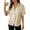 Beige, variant on Elegant Summer Satin Collar French Blouse for Women with Short Sleeves and Cropped Fit for Travel or Casual Daily Wear, S, White