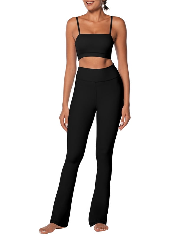 Funidos Flare Leggings for Women Yoga Pants Soft High Waist Bootcut Leggings Tall Long Bootleg Pants for Women