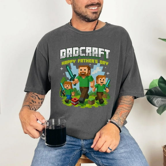 Retro DadCraft T-Shirt, A Minecraf Movie Shirt, Chicken Jocky Gaming, Happy Father's Day Gift, Trending Game