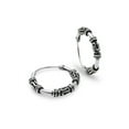 thumbnail image 2 of Sterling Silver 10mm, 12mm & 14mm Bali and Bali Bead Endless Hoop Earrings, Set of 3, 2 of 2