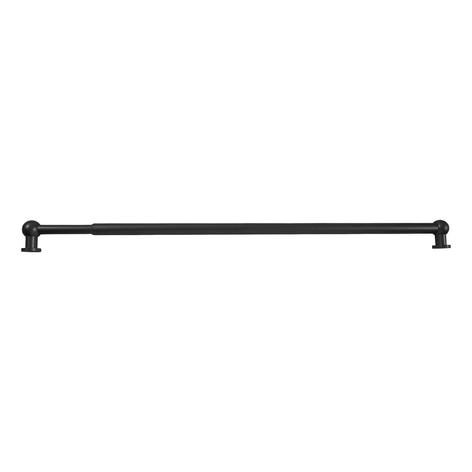 TWOPAGES 28" to 48" Adjustable Black Cafe Curtain Rod with Rings for Kitchen Bedroom French Door