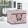 thumbnail image 4 of SEANATIVE Floral Butterfly Sewing Machine Cover Pink Sewing Machine Cover Dust Cover with Storage Pocket Foldable Sewing Machine Protector Cover for Most Standard Machines, 4 of 7