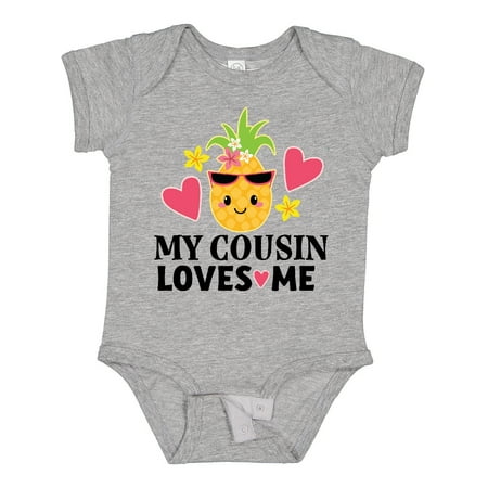 

Inktastic My Cousin Loves Me Pineapple Gift Baby Girl Bodysuit