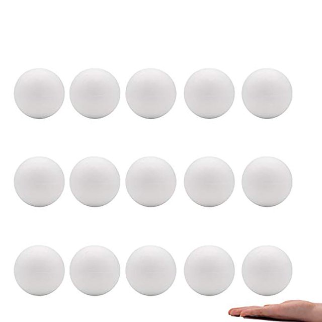 Bolas de Espuma para Manualidades Crafare de 7.5 cm, Paquete de 15 piezas, Blancas