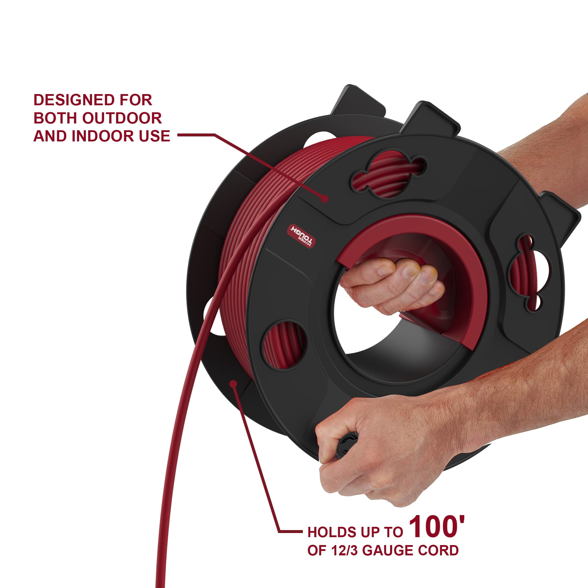 Hyper Tough PP Cord Storage Reel, Holds up to 100' of 12-Gauge Extension Cord