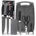 thumbnail image 5 of MDHAND Black 7-Piece Kitchen Knife Set, Black Handle German Stainless Steel Knives with Non-Stick Coating, Ergonomic Non-Slip Grip, Ultra Sharp, Dishwasher Safe, 5 of 8